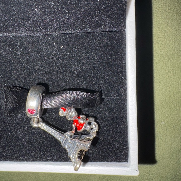 Pandora Minnie Mouse Eiffel Tower Charm - Red and Silver - Picture 3 of 5